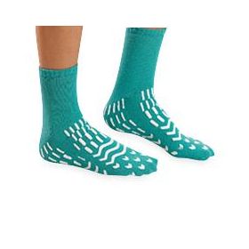Slipper Socks Safety Footwear with Confetti Tread, Adult, Size 2XL, Teal