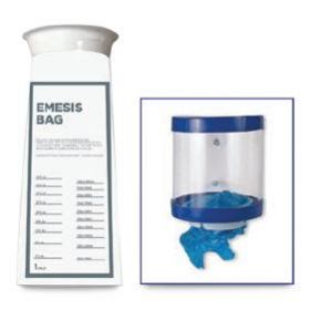 Emesis Vomit Bags, White Film, LDPE, 1500 mL