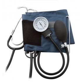 Aneroid Sphygmomanometer Blood Pressure Kit with Stethoscope, Adult, Blue