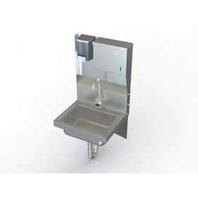 Stainless Steel Hand Sink, Electronic Faucet, Soap / Towel Dispenser