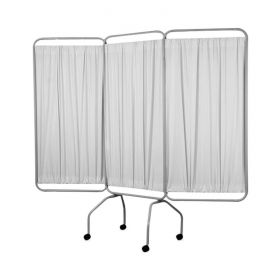 3-Panel Privacy Screen with Casters, White, 79" x 70"