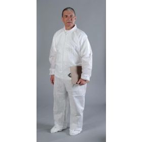 AlphaGuard Coveralls with Elastic Wrists, Ankles and Back, White, Size XL
