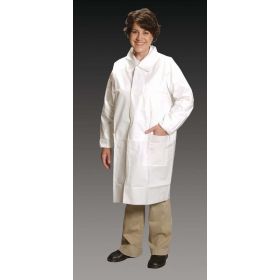 White Lab Coat with Elastic Wrists, 3 Pockets, Size XL