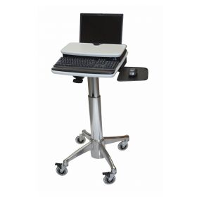 Nonpowered Square Dual-Surface Laptop / LCD Cart, with Palm Support / Swing A Mouse, 18" Height Adjustment, 20" D x 20" W