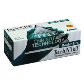 Touch N Tuff Powder-Free Thin Nitrile Exam Gloves, 5 Mil, Teal, Size S