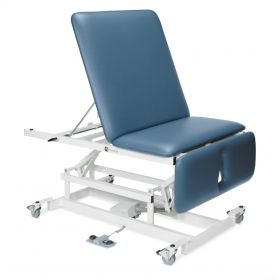 Hi-Lo Three-Section Bariatric Treatment Table, Non-Elevating Center, One-Section Headrest with Contoured Face and Nose Opening, Four Total Lock Casters, 76" L x 34" W x 18" x 37" H, 800-lb. Weight Capacity