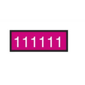 I. D. Sheet Tape with White Numbers, 8.5" x 11", Fuchsia