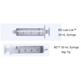 20 mL Syringe, 1 mL Graduation, Slip Tip, Disposable