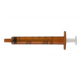 Tip Cap Oral Syringe, Amber, 1 mL