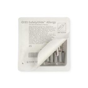 BD SafetyGlide Allergy Tray with Permanently Attached Needle, 1 mL Allergy Tray with 27G x 1/2" Regular Bevel