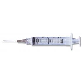 Luer Lock Syringe with Needle, 5 mL, 21G x 1"