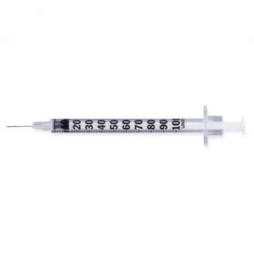 Insulin Syringe with Permanently Attached Needle, 29G x 1/2", 1 mL