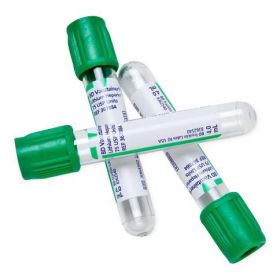 Vacutainer Blood Collection Tube with Lithium Heparin, Plastic, Green Closure, Paper Label, 16 x 100 mm, 10 mL