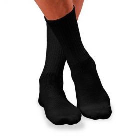 Diabetic Support Compression Crew Socks, Unisex, Black, Size S