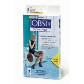 JOBST Black Thigh-High Compression Stocking with Closed Toe, 8-15 mmHg, Size S