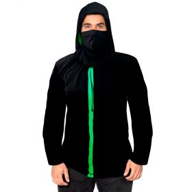 Annette n102 shirt with face mask-black/green-large/xl