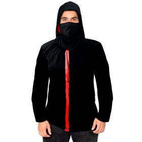 Annette n102 shirt with face mask-black/red-large/xl