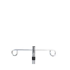 5-Leg Stainless Steel IV Pole with 2 Hooks, 3" Casters, 74"-110" Height Adjustment, and Twist Lock