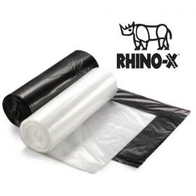 Rhino-X High Density HMW-HDPE Can Liner, Coreless Roll, Black, 24" x 33", 12-16 gal., 8 Micron