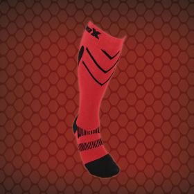 Csx x200 athletic compression sock-15-20 mmhg-black/red-large