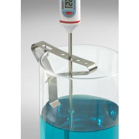 H-B Beaker Clip Liquid-in-Glass Thermometer Holder, Multi-Probe, Stainless Steel, 4 Slots