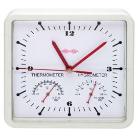 H-B DURAC Thermometer-Hygrometer Round Clock, -30/130 F