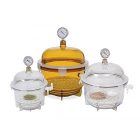 Lab Companion Amber Polycarbonate Round Style Vacuum Desiccator, 6 L