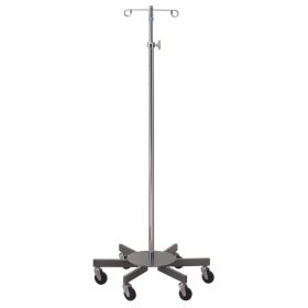 Infusion Pump IV Stand with 2 Hooks and 6 Leg, Heavy Base, Knob-Adjustable, 2-Hook