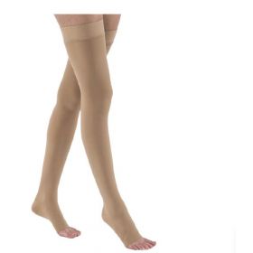 STOCKINGS COMPRESSION THIGH HIGH BEIGE OPEN TOE SM
