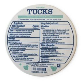 Tucks Hospital Pads, 40's