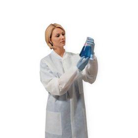 Fluid Resistant Lab Coat, White, Size L