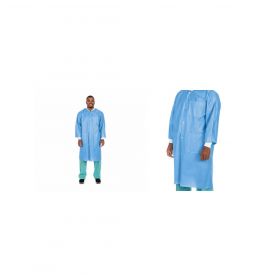 Lab Coat, Knee-Length, Disposable, Ceil Blue, Size 2XL