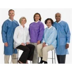 Knee-Length Lab Coat, Medical Blue, Disposable, Size 2XL