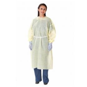 Yellow Isolation Gown, AAMI Level 2, Overhead, Size XL