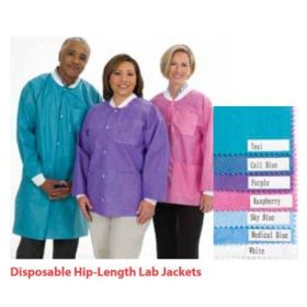 Hip-Length Lab Jacket, Disposable, Medical, Blue, Size L