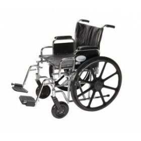 Wheelchair with Desk-Length Arms and Chrome Swing-Away Footrests, 500 lb. Capacity, 22" x 18"