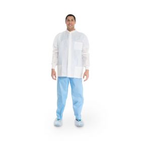 Universal Precautions Lab Jacket, 3-Layer, White, Size L