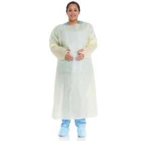 AAMI Level 2 Full-Back Multi-Layer Polypropylene SMS Isolation Gown with Thumb Loops, Size L