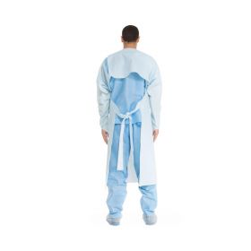 Open-Back Polyethylene-Coated SMS Impervious Isolation Gown, Blue, Size 2XL