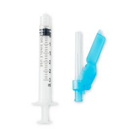 Safety Hypodermic Needle for Luer-Lock Syringes, 23G x 1", 3 mL