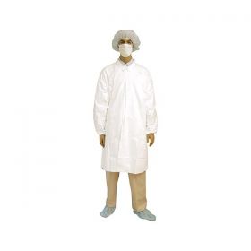 Tyvek IsoClean Frock with Bound Seams, Style IC270B, White, Size 2XL, Clean and Sterile