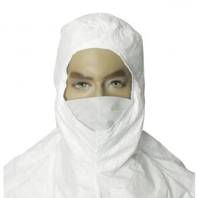 Tyvek IsoClean Full Face Hood, Style IC668B, White, Clean Processed