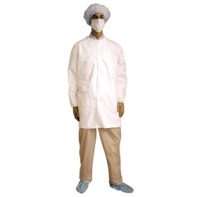 Tyvek 400 Lab Coat with 2 Pockets, Style TY212S, White, Size 2XL, Packaged Individually