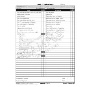Deep Cleaning List Form