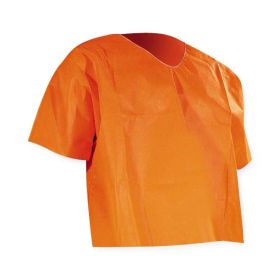 Polypropylene Scrub Shirt without Pockets, Orange, Size L