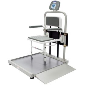 Digital Wheelchair Scale with 1 Ramp and Fold-Away Seat, Weight Capacity of 1, 000 lb. (454 kg)