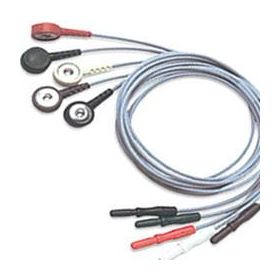 DIN to Snap Electrode Leadwire, Red, 24"