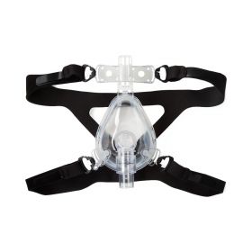 Silicone CPAP Full Face Mask with Head Strap, SilentVent Anti-Asphyxia Elbow (22mm Male) and OmniCLIP with Silicone Forehead Pad, Adult, Size M