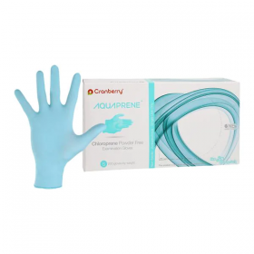 Gloves chloroprene aquaprene latex-free powder-free small ns aqua 200/bx, 10 bx/ca, cr3026ca
