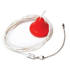 Glow-in-the-Dark Break-A-Way CleanCord, White Plastic with Red Pendant for Lights, 6'